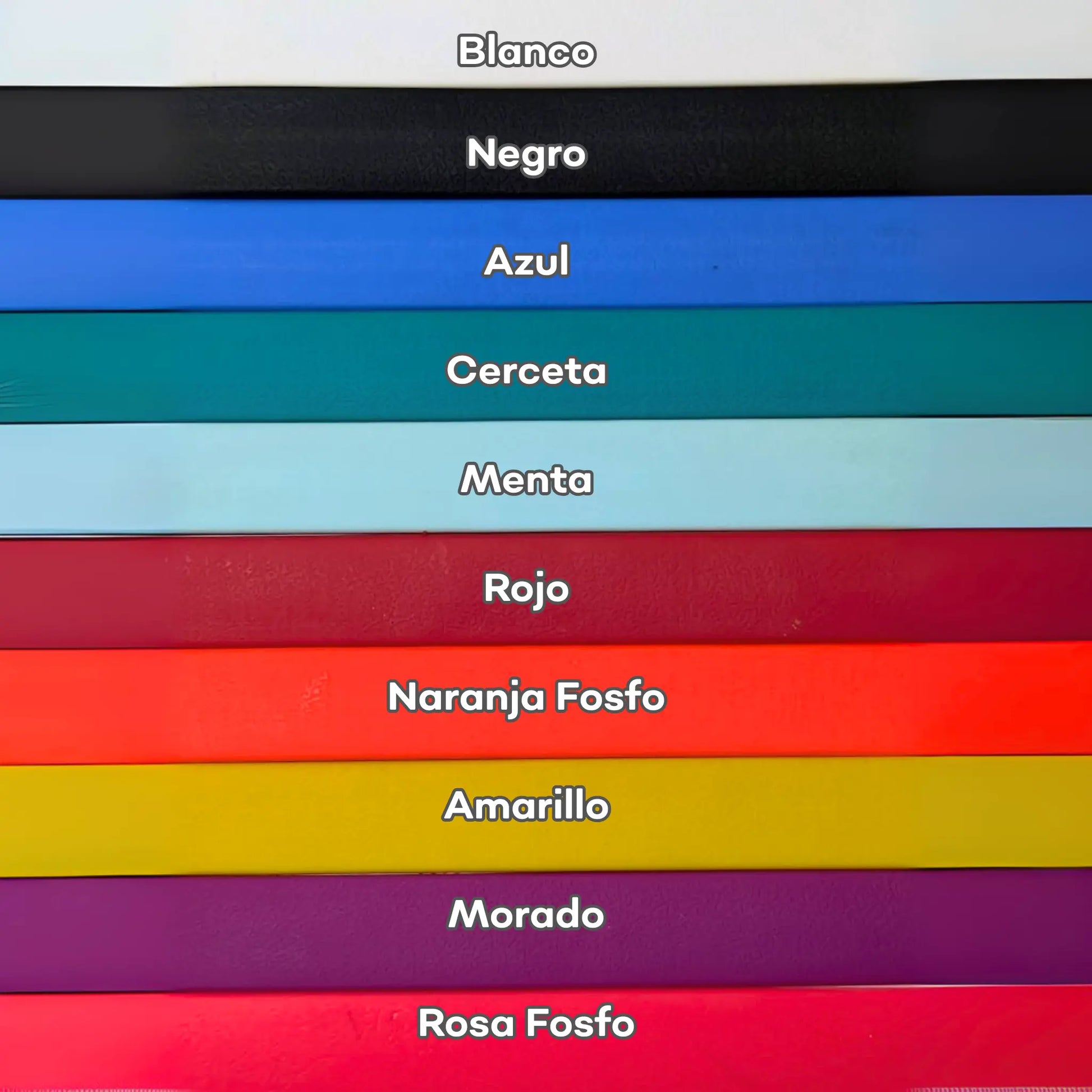 Colores disponibles de cinto PVC impermeable tipo biotano para collares y correas
