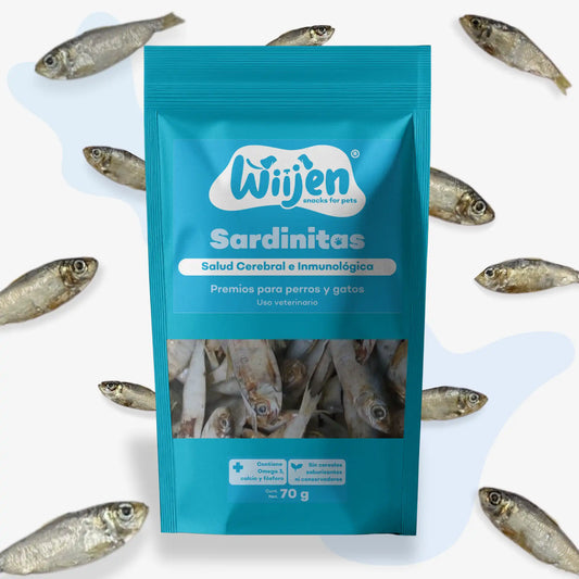 Sardinas deshidratadas como premios para perros y gatos
