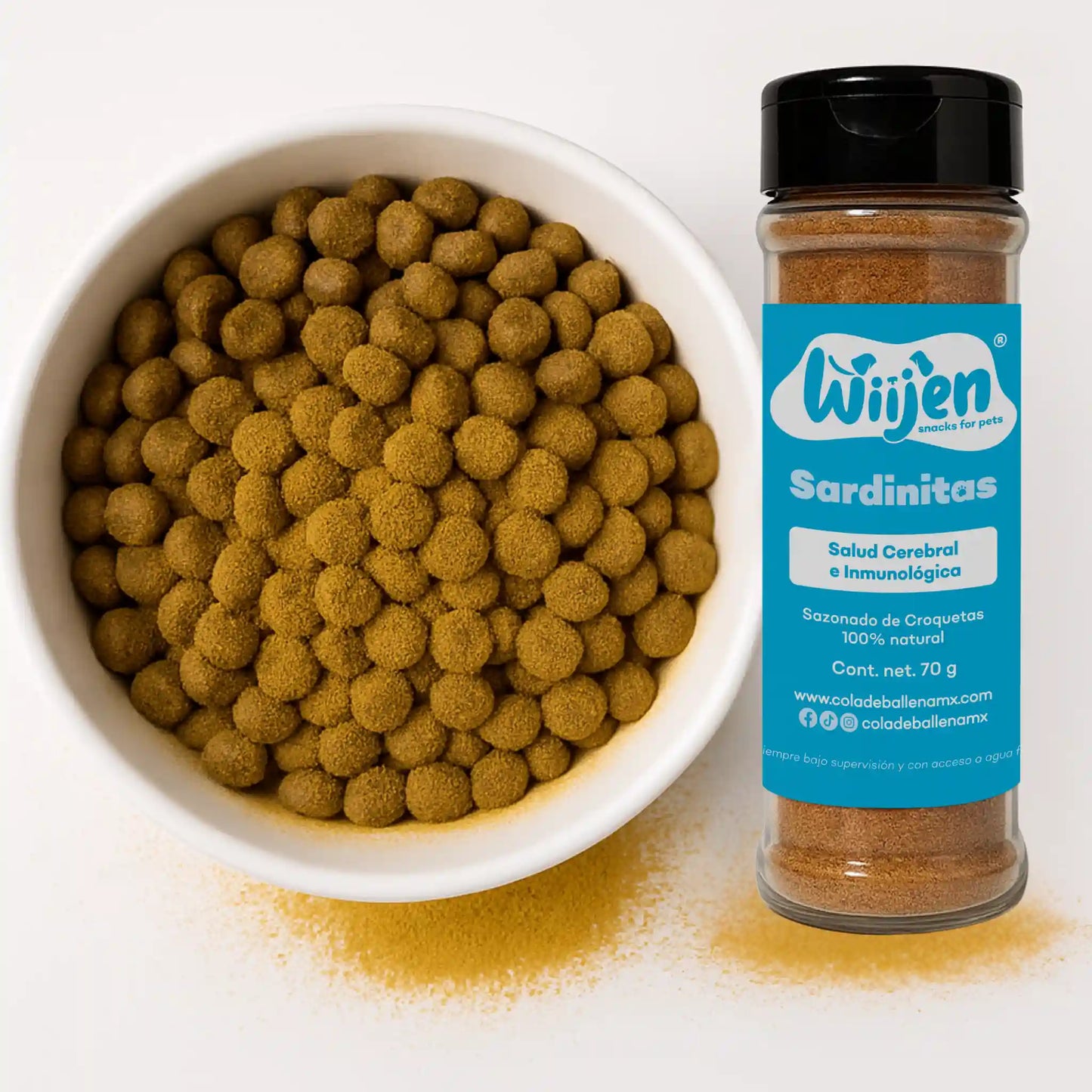 Polvo Sazonador de Croquetas de Sardinas para Perros