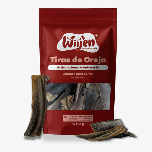 Empaque de Tiras de Oreja de Res Deshidratado como carnaza natural para perros