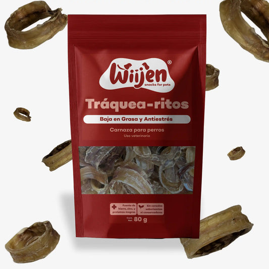 Empaque con aros de tráquea como carnaza para perros