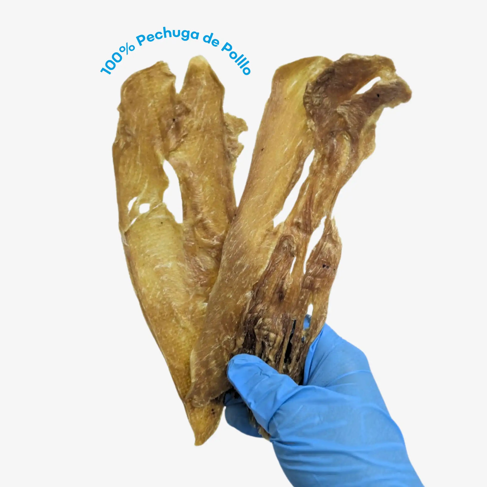 Tiras de pechuga de pollo natural deshidratado como premio o snack para perros y gatos